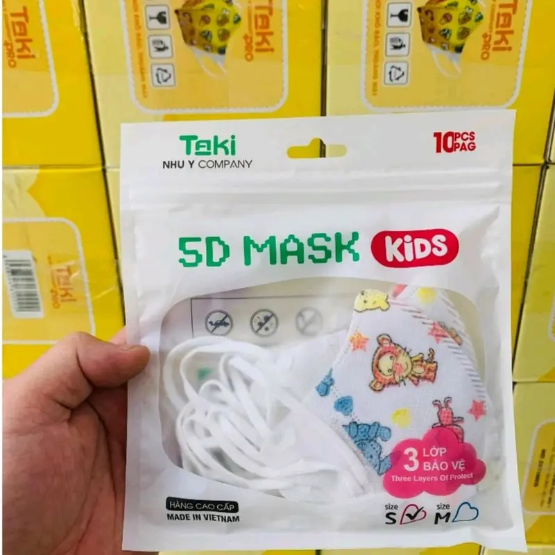 [Tặng thêm 20 cái] Combo 300 Cái, 200 Cái, 100 Cái Khẩu Trang 5D Hiệu Taki Chính Hãng Trẻ Em Hàng Chuẩn Xịn, Mix Nhiều Họa Tiết Hoạt Hình Xinh Xắn 3