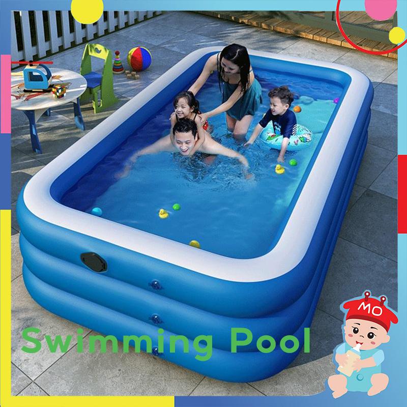 Inflatable Kids Baby Swimming Pool Air Pump Family Size Swimming ...