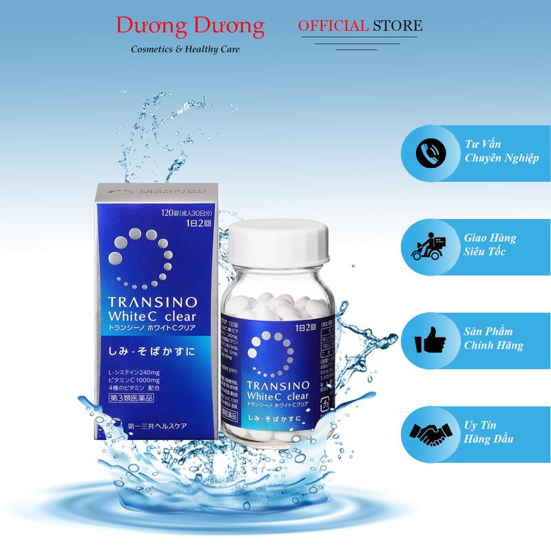 Viên Uống Hỗ Trợ Trắng Da Transino White C Clear Nhật Bản 120 Viên Và 240 Viên vienuong