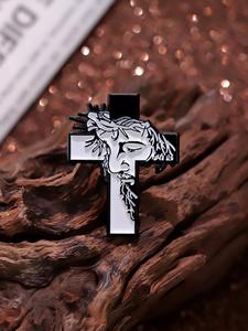 Broche con Diseño de Cara de Dibujos Animados en Forma de Cruz, Broche Creativo para Ropa, Accesorios de Moda para Hombres y Mujeres como Regalo