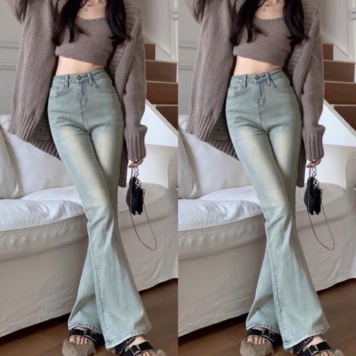 Quần bò ống loe bụi phố dành cho các hot girl