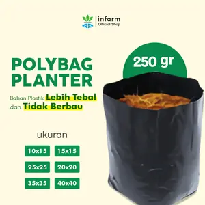 INFARM - Paket Polybag 250 Gram Berbagai Ukuran, Plastik Tebal untuk Persemaian dan Urban Farming