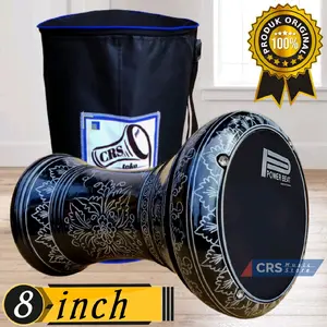 Darbuka Kayu 8 inch Hitam Silver Mika Hitam