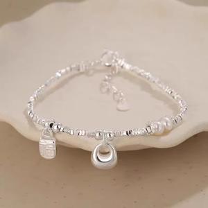 Vòng Tay Fu Béo Nhỏ Màu Bạc Vỡ, Dành Cho Nữ, Mạ Bạc 999, Giá Cả Phải Chăng, Thương Hiệu Fu Độc Đáo Sang Trọng, Đồ Trang Sức Tay Ngọc Trai, Phát Sóng Trực Tiếp Trực Tiếp, Mặt Hàng Hot