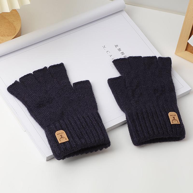 Product Introduction of Knitted Thick Thermal Half Finger Gloves Women Men Winter Outdoor Driving Fingerless Glove Touchscreen Mittens 16