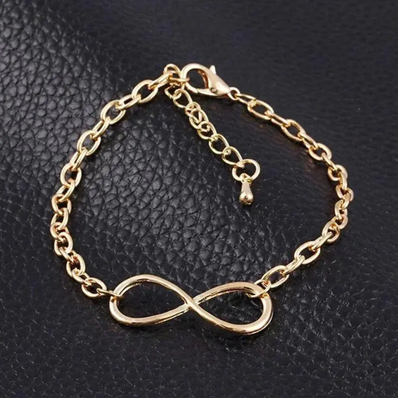 Women Fashion  Infinite Character Bracelet Titanium Steel Plated Rose Gold Bracelets Jewerly Accessories for Women Gifts