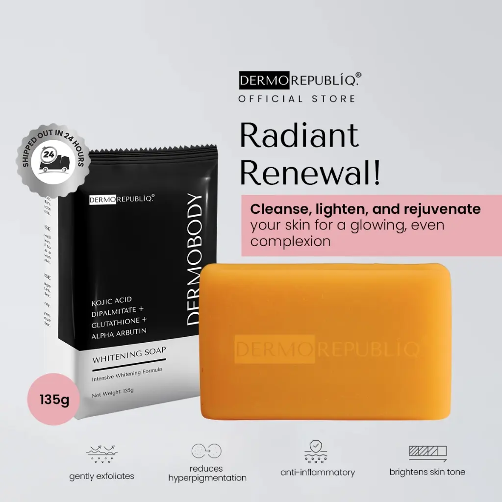 Flash Offer] DermoBody Kojic Acid Dipalmitate + Glutathione + Alpha Arbutin  Whitening Soap