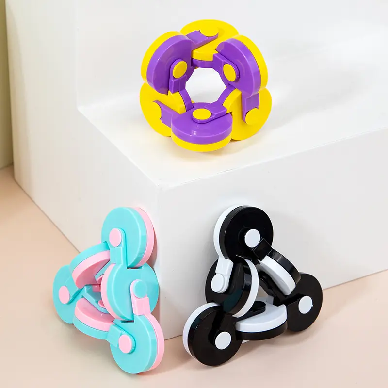Children's 3D Decompression Fidget Cube Circling Ring Exercise Finger ...