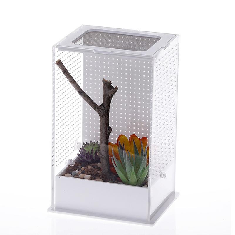 Product Introduction of Reptile Feeding Box Breeding for Case Portable Plastic Terrarium Clear Insect Habitat for Mini Pet Lizard Centipede 2 50