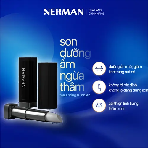 Son dưỡng cho nam Nerman dưỡng ẩm môi, giảm nứt nẻ, không bết dính, hỗ trợ mờ thâm Men in Black 4g
