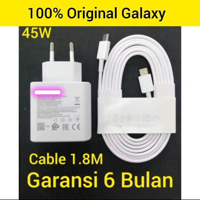 Sam sung Charger 45W Galaxy Z Flip4 z flip 4 Super Fast Charger Cable C to C 1.8M Original 100% 0