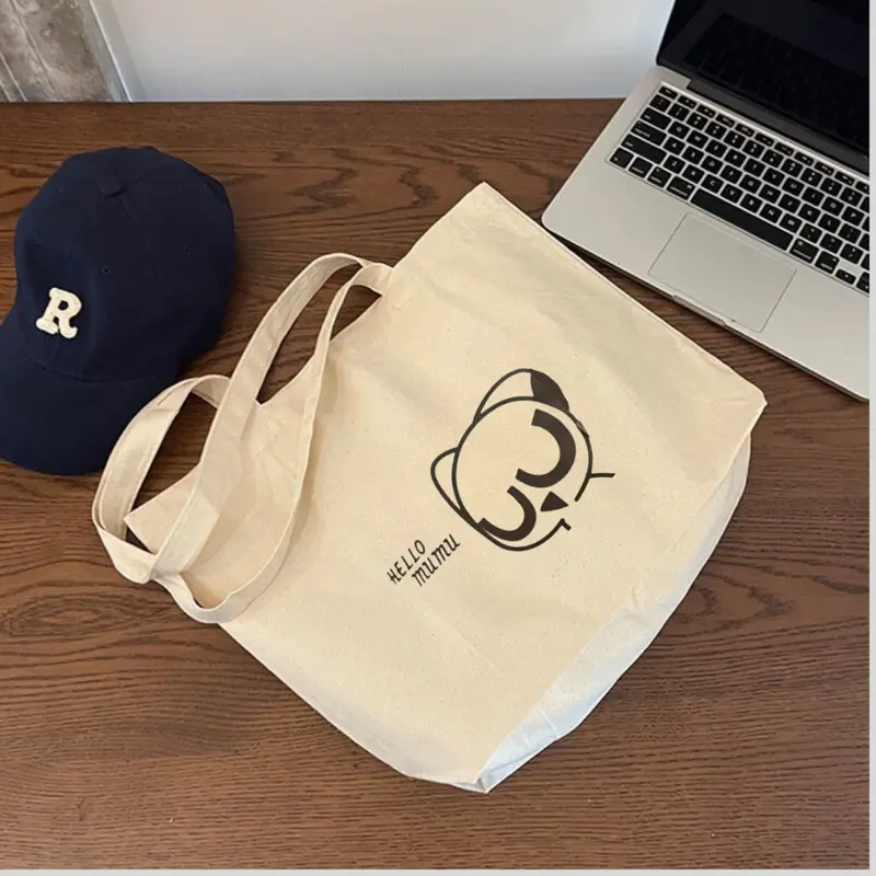 Túi tote Labubu Capy Bara túi vải canvas phong cách Hàn quốc có khóa miệng ngăn phụ bên trong thời trang ulzzang Bag Nữ Chữ Nhật Hình Chữ Nhật Đeo Vai Da 4