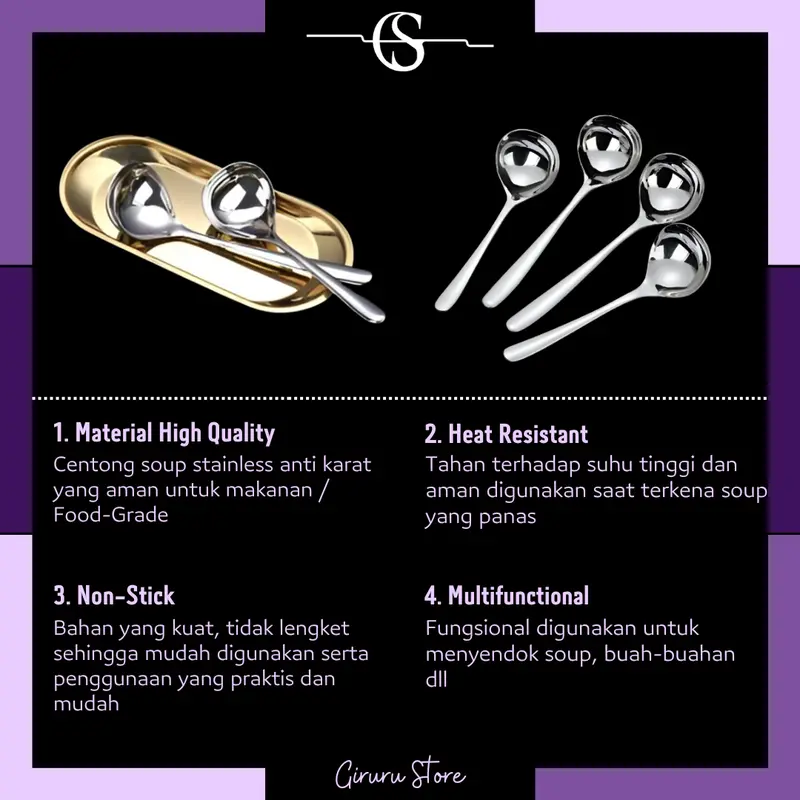 Sendok Sup Sayur / Centong Kuah / Soup Spoon Long / Centong Sayur Stainless 1
