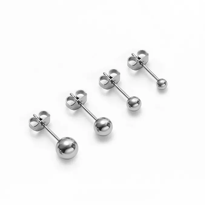 Cáng Tai Bằng Thép Titan Không Gây Dị Ứng, Đinh Tán Xương Tai Hạt Tròn Doudou, Bông Tai Đơn Giản Nhỏ Gọn Và Dễ Phối Đồ Cho Phụ Nữ Và Phụ Nữ