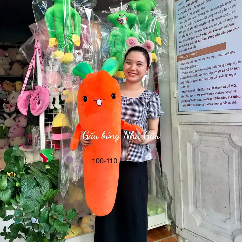 Gấu bông Cà rốt 2 lá tai thỏ - chất mịn mướt - QC nhập khẩu Thú Bông Thú Nhồi Bông Thú Bông Thú Nhồi Bông Toy Đồ Chơi 4