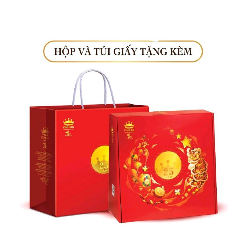 Hộp 4 bánh Kinh Đô 150gr loại 1 trứng 41,21,M1,R1 ( Thập Cẩm Lạp Xưởng_41 + Gà Quay Jambon_21 + Khoai môn _M1+ Đậu Đỏ_R1)