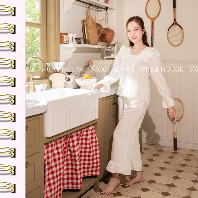 Đồ Ngủ Đôi Mẹ & Bé - DAISY SET, Đồ Ngủ Thu Đông Chất Đũi Mềm Thoáng Mát, Bé 1-5 Tuổi MOGI HOUSE 8