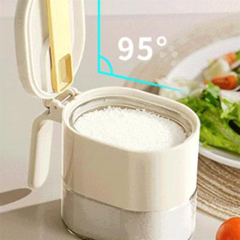 Magnetic Condiment Jar Spice Container, Sugar and Salt Container Seasoning Box with Spoon & Dustproof Lid 6
