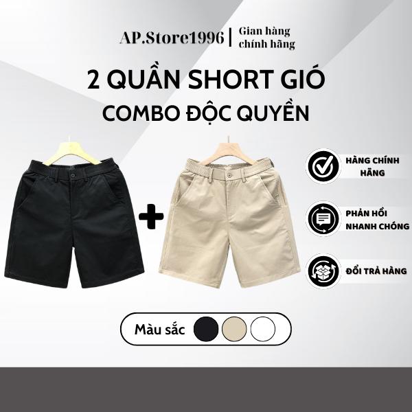 [COMBO 2 Quần Short Kaki Gió] AP.Store form trên gối trẻ trung Menswear Nam Thun quần  ngố quan short