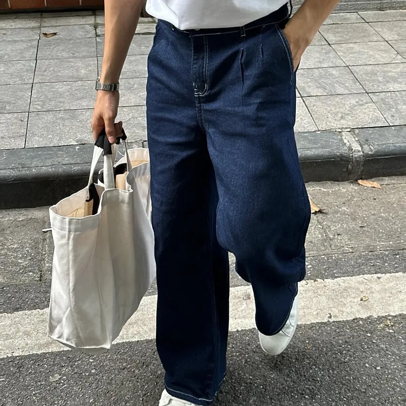 Quần Denim Dài Ống Suông Rộng GODMOTHER Quần Denim Pants Dáng Dài Chất Liệu Jean Phong Cách Trẻ Trung Menswear Nam Nữ 5