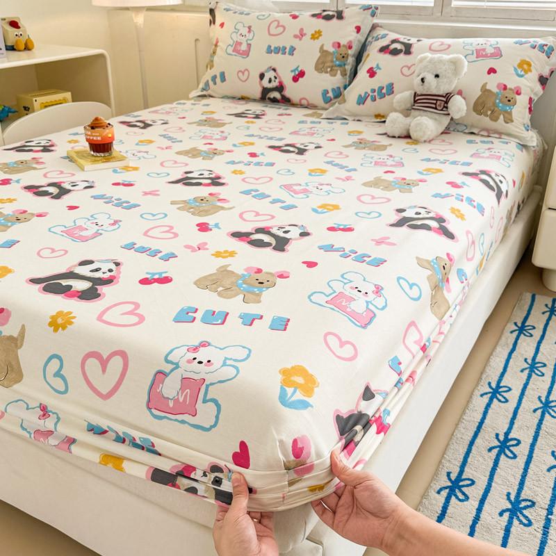 100% Cotton Fittedsheet Single Queen King bedsheet 3feet 3.5feet 5feet 6feet 4