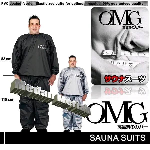 baju sauna suit omg PREMIUM XL pakaian setelan pembakar lemak olahraga medan meriah raincoat jas hujan meriahshoppe