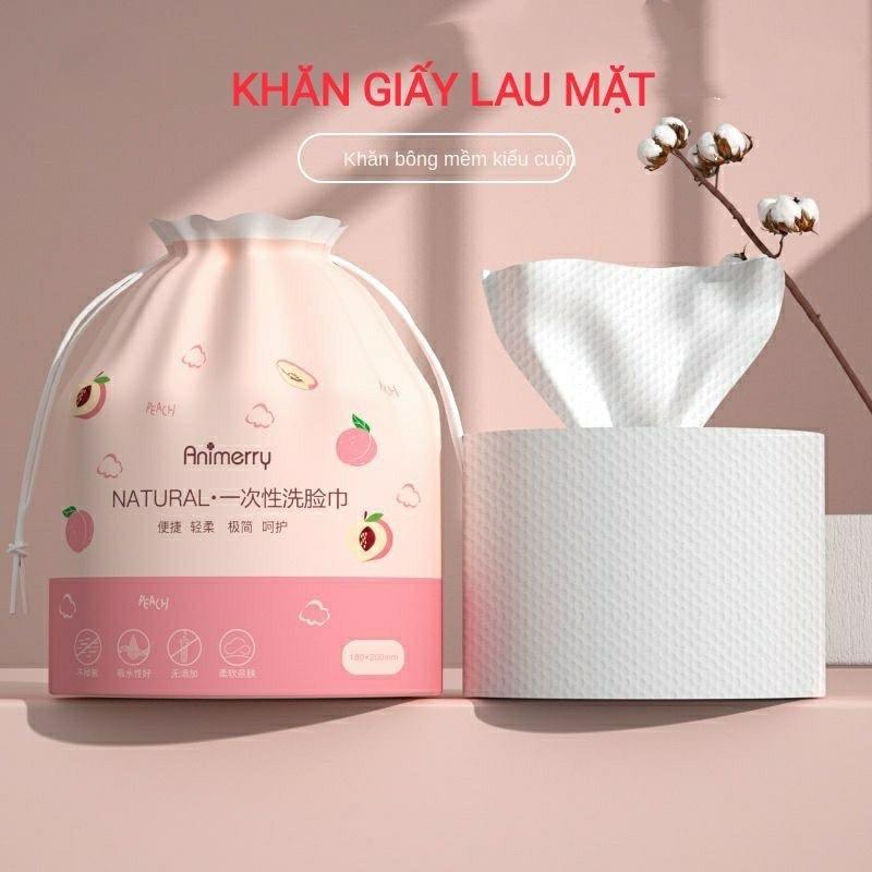Túi 40 Khăn Lau Mặt  Dùng 1 Lần, Đa Năng lau khô, lau ướt, tẩy trang 20x20cm dây rút tiện lợi Nữ Skincare