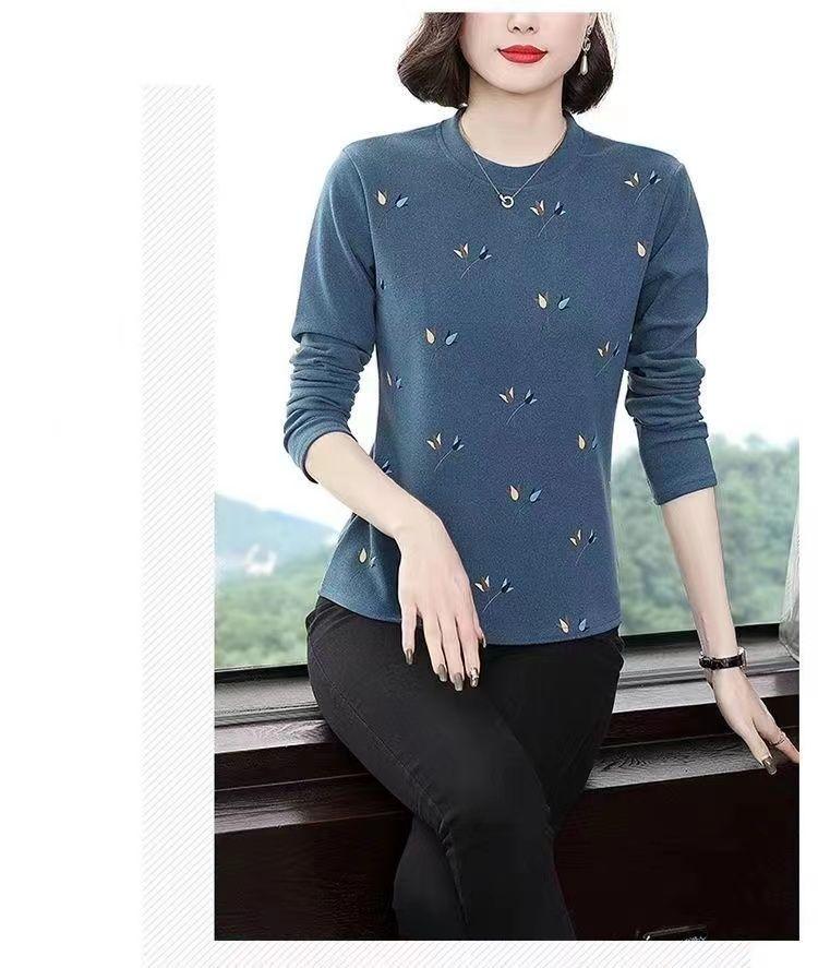 Product Introduction of Áo Thun Dài Tay, Thời Trang, Dành Cho Nữ, Mẹ TRUNG NIÊN, Áo Phong Cách Phương Tây, Dáng Rộng Vừa Vặn, Ngoại Cỡ, Bó Sát, Cổ Tròn, Áo Sơ Mi Lớp Nền, Hàng Mới Về Năm 2024 10