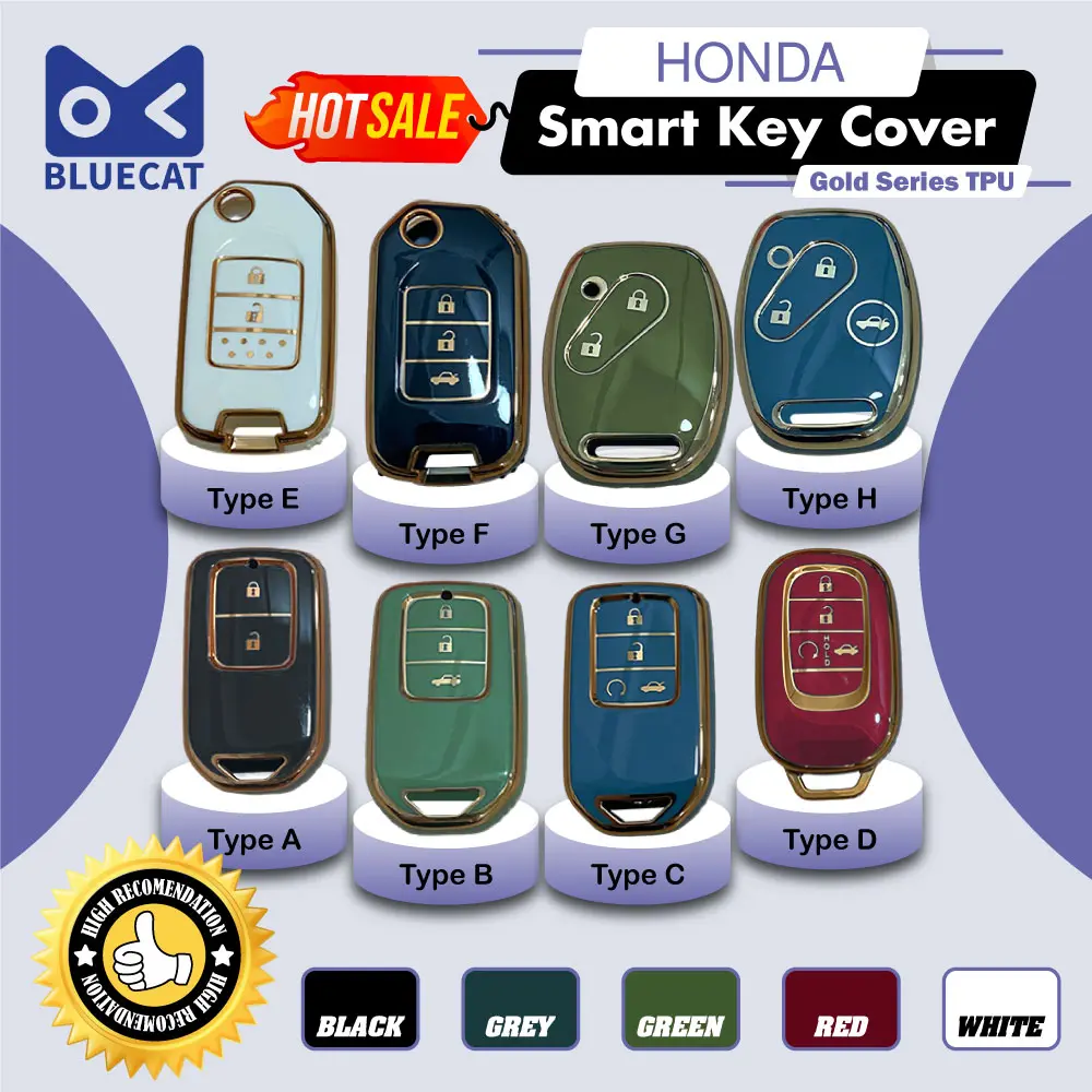 HONDA Key Cover Chrome Reflection TPU Car Key Cover Remote Casing Sarung Kunci  Keyless Cover CITY CIVIC HRV CIVIC BRV ACCORD Accessories Automotive Interior