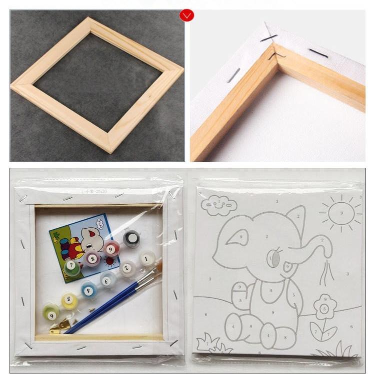 Product Introduction of (20cm x 20cm) **Unicorn**DIY Number Oil Painting with Frame/ Canvas Paint by Number kit set/ Kids Art and Craft /Painting Art Diy 0