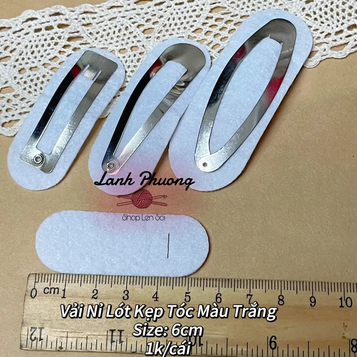 Phôi Vải Nỉ Lót Kẹp Màu Trắng (1cái)