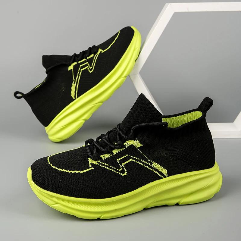 Custom Men Casual Sports Sneakers Sock Mesh Breathable Blank Chunky Height Increasing Running Walking Shoes for Women Trainers Runner_voghion.com
