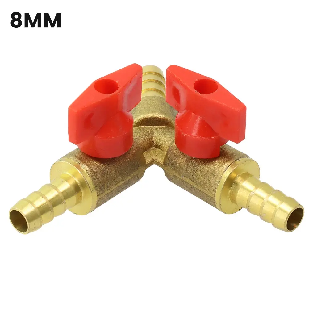 Vòi Y, Van bi tắt bằng đồng thau 3 chiều, 8mm / 10mm, cho nhiên liệu, không khí, nước và khí, Tương thích với ống 8mm / 10mm