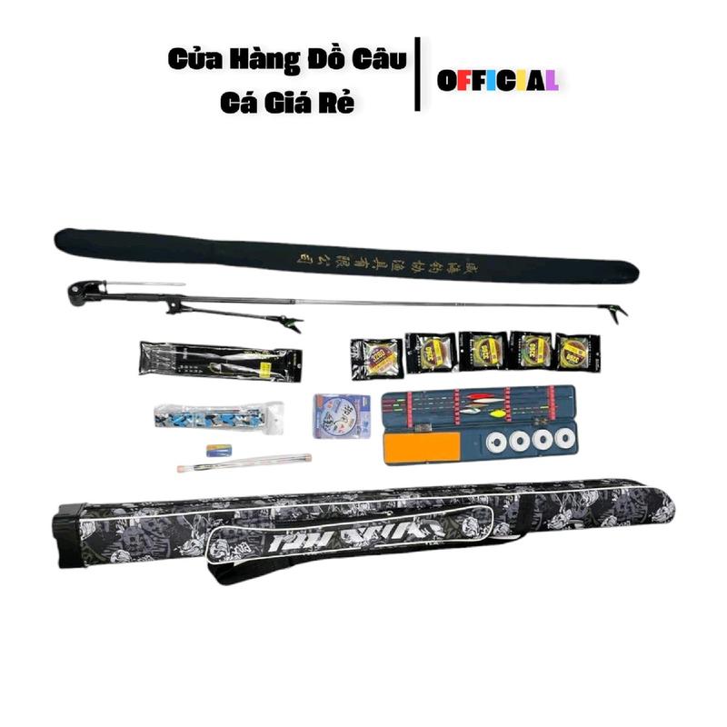 Bộ Cần Câu Cá Đầy Đủ - Kèm Cần Câu 5H 3m6 - Bao Đựng Cần - 5 Phao Ngày - 1 Phao Điện - Cuộn Cước 100m - Dây Cuốn Cần - Hộp Phao Xanh - 5 Trục Buộc Sẵn - Hộp Lưỡi - Gác 2m1 - Thẻo Cước - Phao Điện Kèm Pin - Bộ cần câu cá đầy đủ.