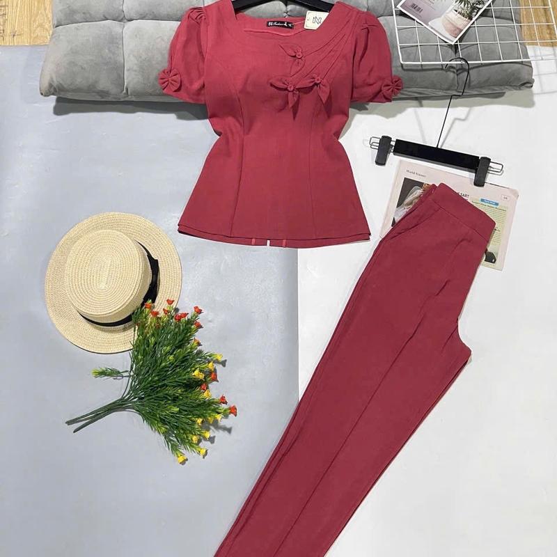 Đồ Bộ Trung Niên vải Thun carolan co giãn nhiều thoải mái kết Bông Em mới về ạ Nữ Women Top 3