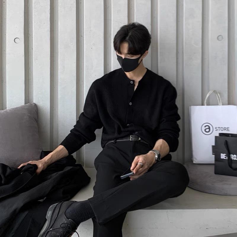 Áo thun nam cardigan dài tay chất vải thun gân cao cấp SIXHUMAN HM035