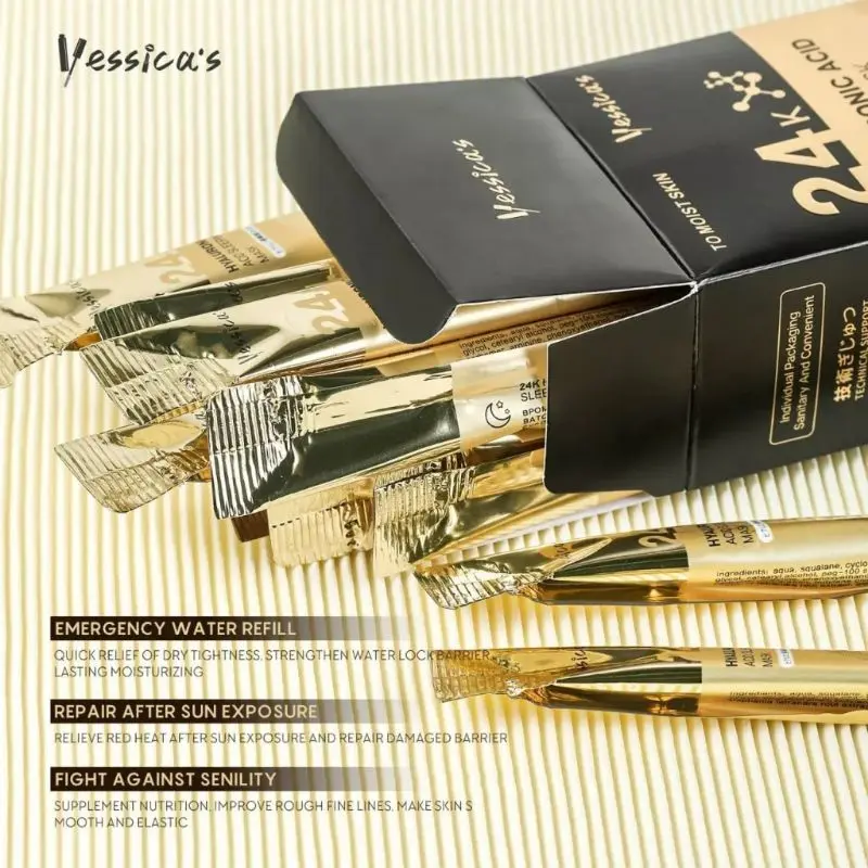 Yessica's Sleeping Mask 24K Hyaluronic Acid Leave-On Sleeping Mask Smooth Skin Moisturizing And Firming Original 100%