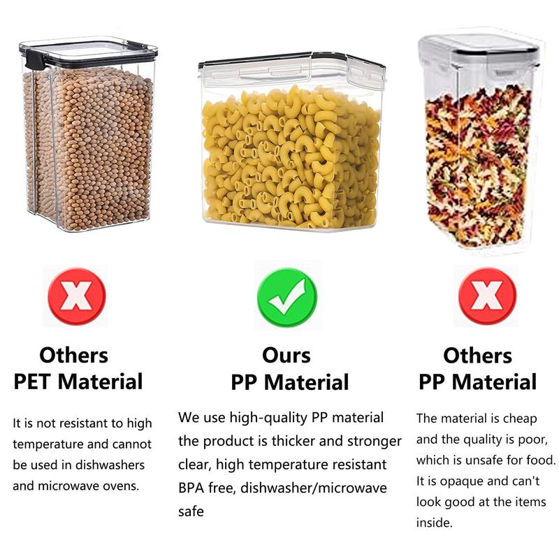 Food Storage Container Set, 3/9/15pcs Clear Food Storage Box with Lid, Airtight Food Storage Container for Kitchen & Pantry Organization 5