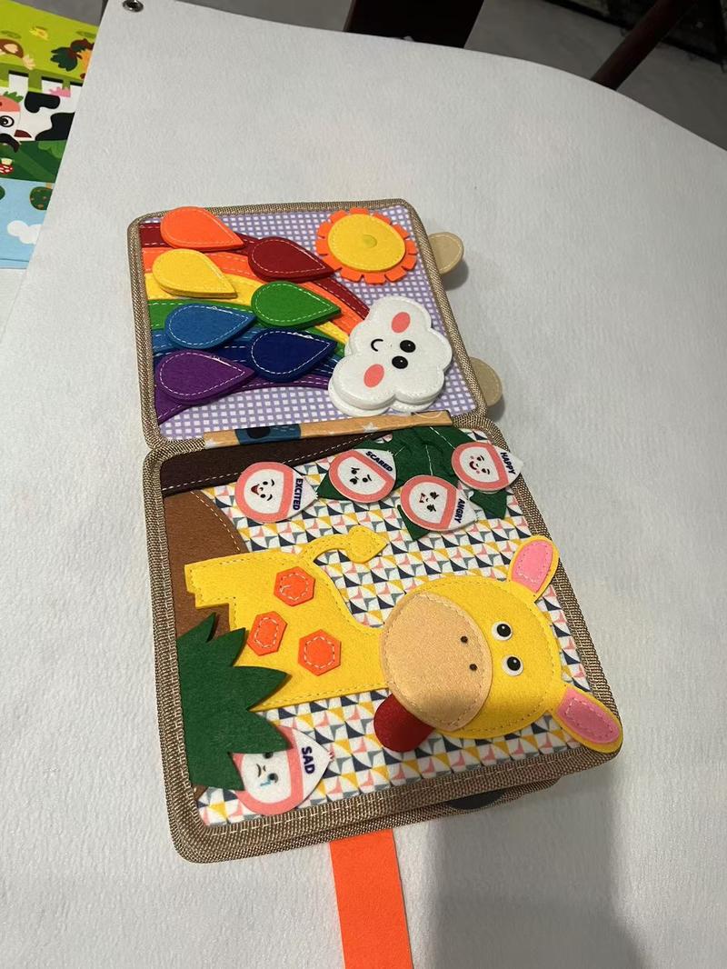 Product Introduction of Children's Tear-Proof Deer Book, Good Night Felt Quiet Book Toy, Early Education Pop-up Book, Enlightenment Baby Cloth Book jumping  cactus 4
