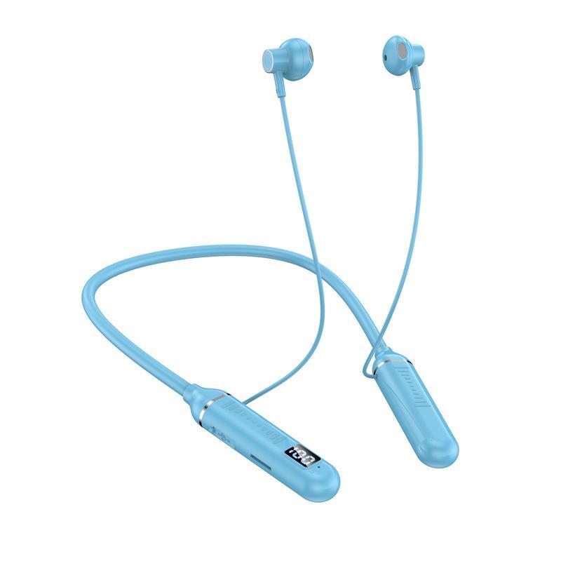 Tai Nghe Tương Thích Bluetooth Không Dây, Màn Hình Kỹ Thuật Số LED, Thiết Kế Cổ Yếm Âm Thanh Nổi Khử Tiếng Ồn, Thích Hợp Cho Thể Thao, Tai Nghe 6