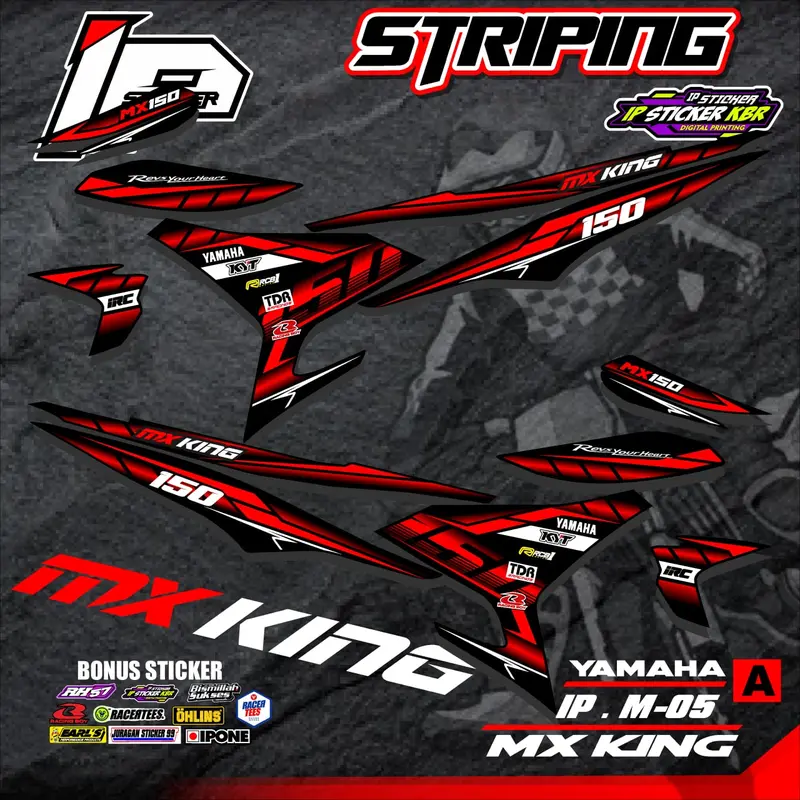 (COD) Striping MX KING 150 - Sticker Striping Variasi List MX KING KODE IP.M-05 Design IP Sticker KBR 0