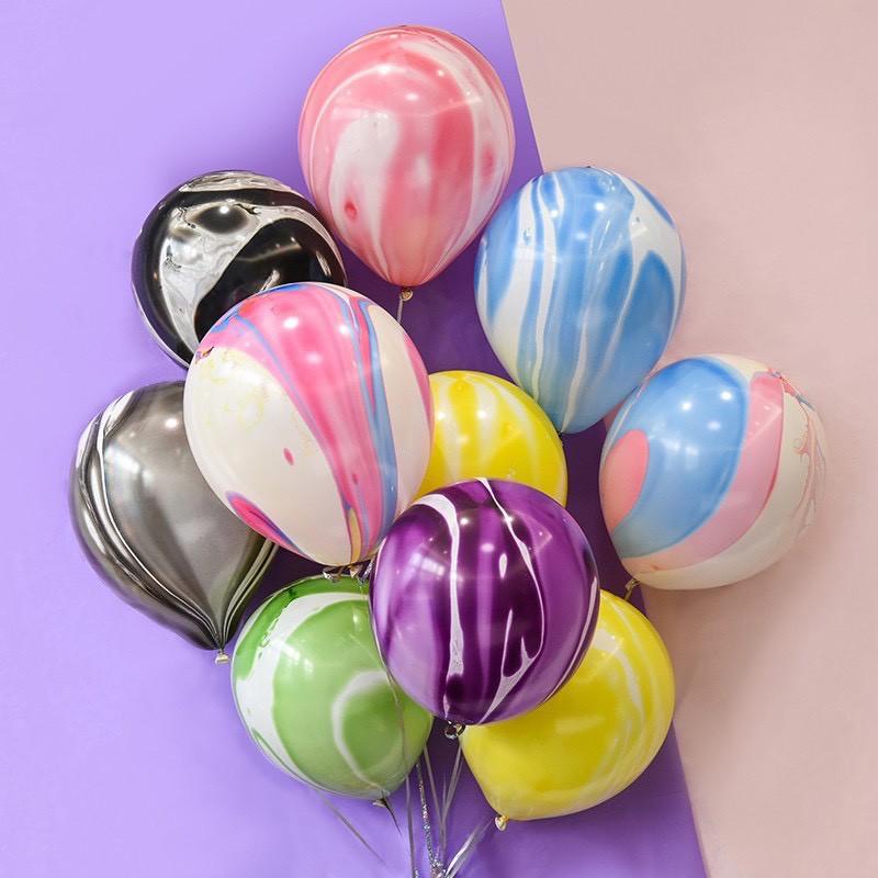 SET 5 BÓNGBÓNG vân đá, BÓNG loang trang trí sinh nhật . 0