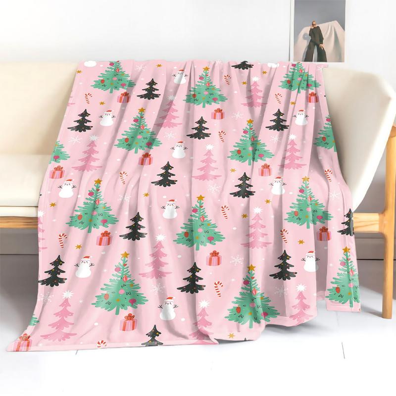 Product Introduction of Christmas Tree Pattern Blanket, Soft Comfortable Throw Blanket, Napping Blanket for Bed, Sofa, Office, Camping, House Decor 2