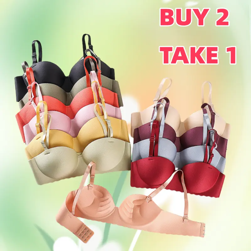 BUY 2 TAKE 1 One-Piece Bra for Women with Small Bust Push-Up Palm Lift Wireless, Comfortable Bra for High Side Breast Collection Original Comfort Lady Bralette Womenswear  Bridal Winter Innerwear Minimalist Print Sexy Lingerie Basic Everyday