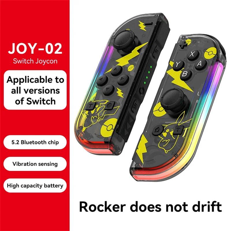 Bộ điều khiển không dây RGB JOY-2 dành cho Nintendo Switch hỗ trợ cần điều khiển Joy Gyro 6 trục chức năng đánh thức Joypad nhiều màu  L   R  tay cầm chơi game 