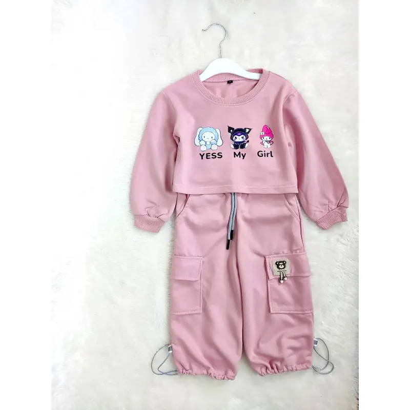 Masyken Setelan Sweater Anak Perempuan Crop Top Usia 1-6 Tahun Bayi Parsel TPE Beige 5