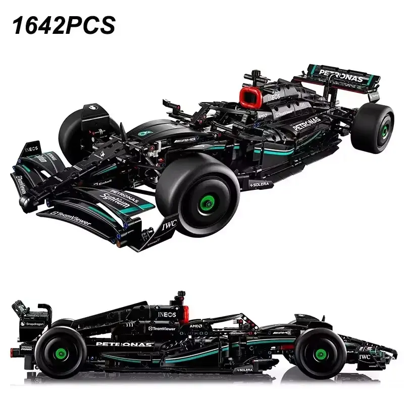 Blok Bangunan Kereta Kelajuan Persembahan F1 W14 E, 1642PCS, Bahan Batu Bata, Serasi dengan Model Kenderaan 42171, Mainan DIY, Hadiah untuk Kanak-kanak dan Kanak-kanak