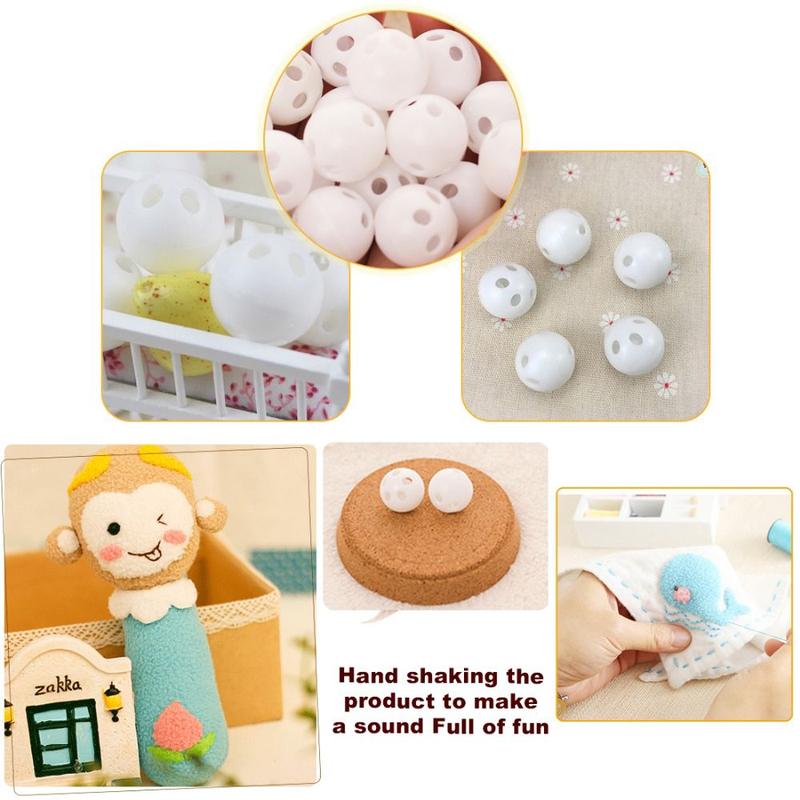 Product Introduction of Dog Cat Toy Plush Toy Accessories Non-Toxic 24mm Plastic Music Toys Squeaker Rattle Insert Replace Noise Maker Rattle Bell Balls 11