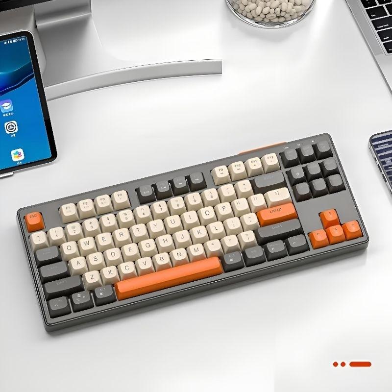 Bàn Phím Không Dây Bluetooth PIN Sạc TEKKIN M87 LED giả cơ Dùng Cho Máy Tính Laptop Điện Thoại