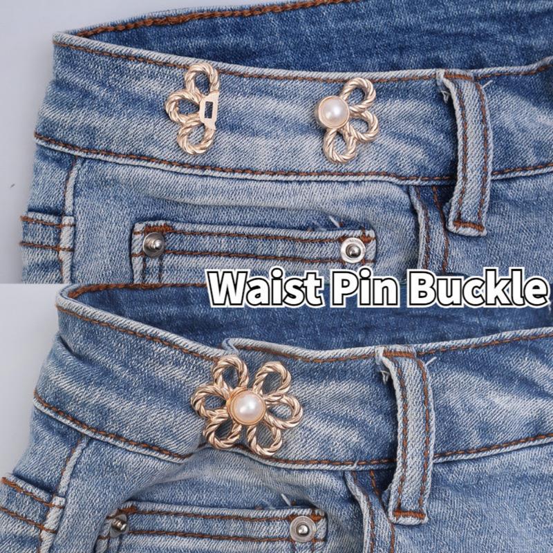 Product Introduction of Flower Shape Waist Buckles for Loose Jeans Skirts DIY Clothes Accessories Waist Closing Artifact Sewing-free Adjustable Retractable Floral Snap Button 16